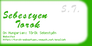 sebestyen torok business card