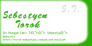 sebestyen torok business card